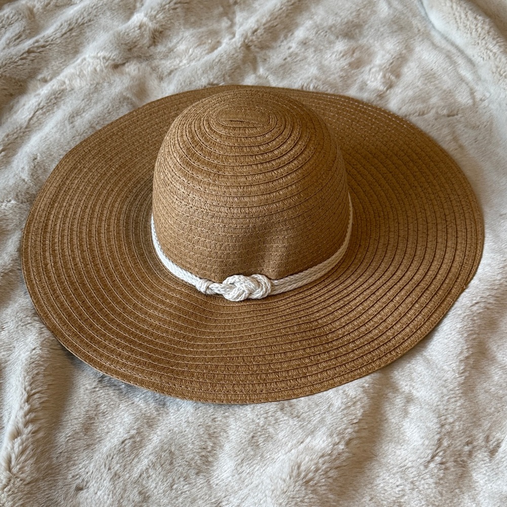 Chic Brown Sun Hat with White Band